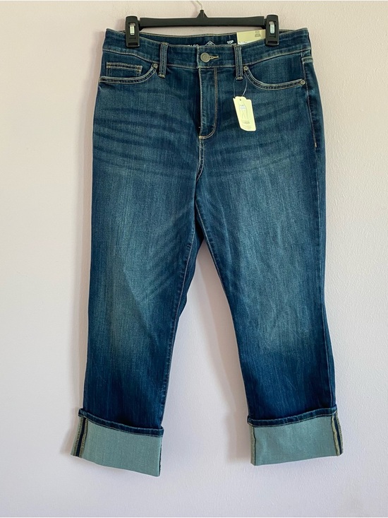 St. John's Bay Denim - NEW St. John's Bay Womens Mid Rise Wide Cuff Straight Leg Jean size 10
